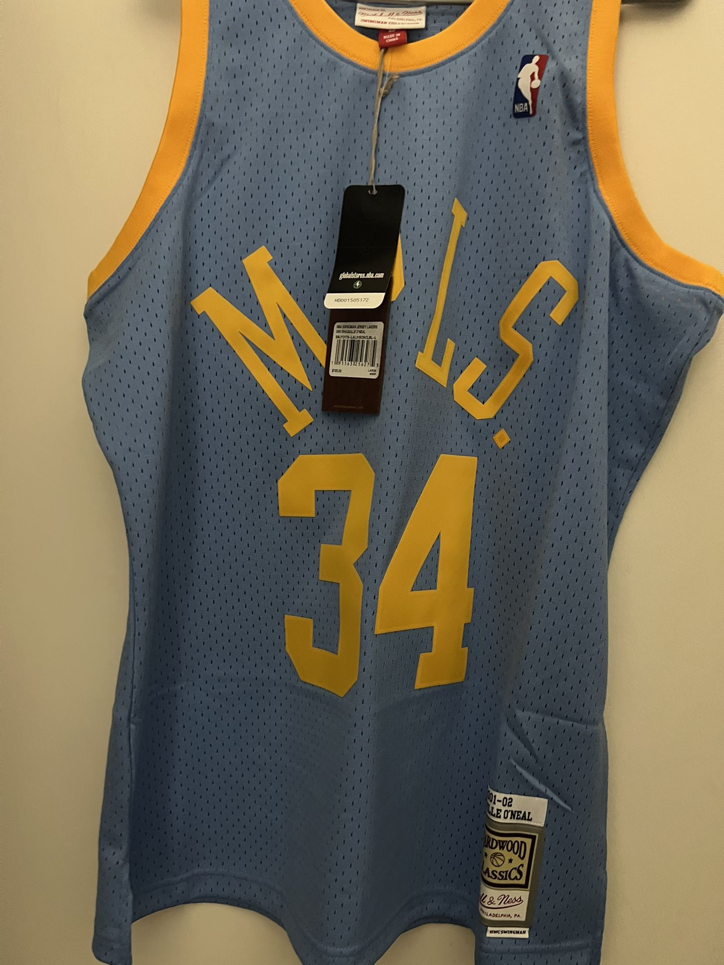 New JerseyMitchell & Ness NBA Lakers Jersey Swingman Shaquille O'Neal MPLS  2001-02 - Size XL