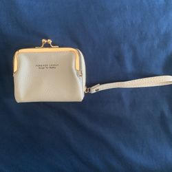 Light Blue Wallet With Detachable Coin Wallet 