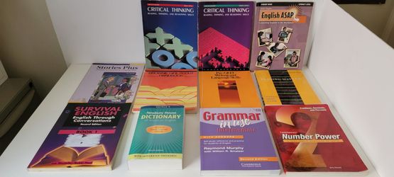 Number Power 2, Grammar, Heinle's Newbury, Reading Matters 2, Pre-Ged Writing, Brownie Girl, Survival, ASAP, Violet, Blue & Stories Plus