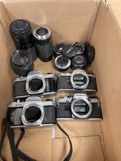 Vintage Cameras & Lenses Multiple Brands 70s-90s