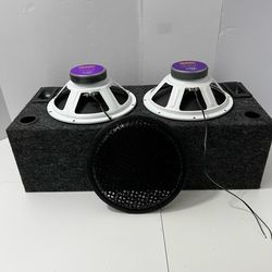 Urban Audio Works Dual 12” Speaker Box 300W 4 Ohm Tweeters Grills lowrider 90s