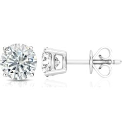 1ct Natural Diamond Studs In 14k White Gold