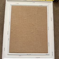 Framed Burlap Pushpin Board 