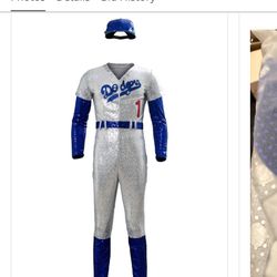 Los Angeles Dodgers, Men's Blue and Silver Baseball Uniform-XXL,Let’s go Dodgers