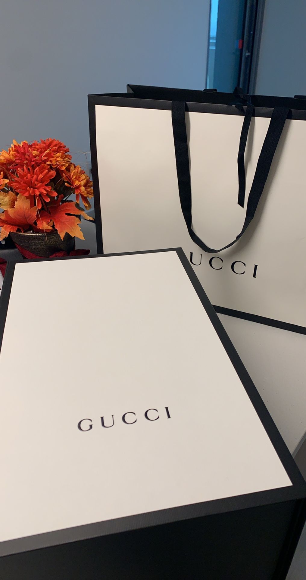 Empty gucci box & bag