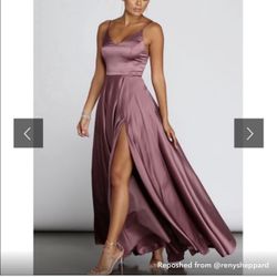Windsor Slit Satin Dress Padded Top