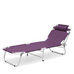 GORGEOUS PURPLE CAMPING CHAIR RECLINE-ABLE WITH HEADREST ❗️🏁💜