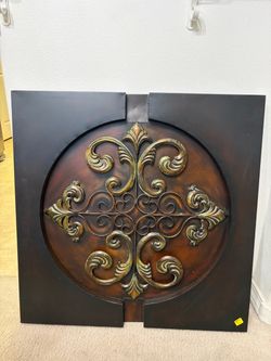 Large Ornate Metal Wall Art Panel