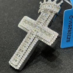 NEW King Latin Cross For Christianity Pendant Moissanite 925 SS VVS D color