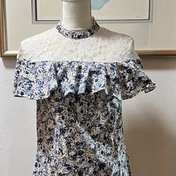 Belle Sky Black Pink Blue Floral