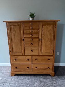 Solid Wood Armoire Dresser with Drawers
