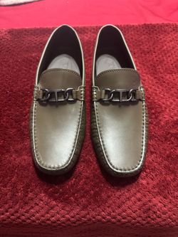 Tods Men's Leather Casual Loafers Olive Green