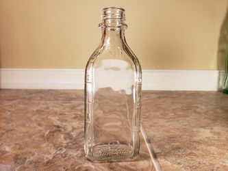 Vintage BROCKWAY ANTIQUE SANI Glass Bottle Empty Antique medicine Bottle, Clear glass 3iii Marked Antique Bottle for medicine
