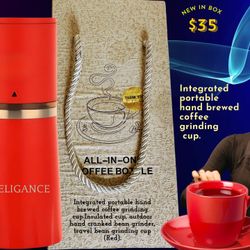 Alpheligance  Portable All Un One Manual Coffee Maker Red.