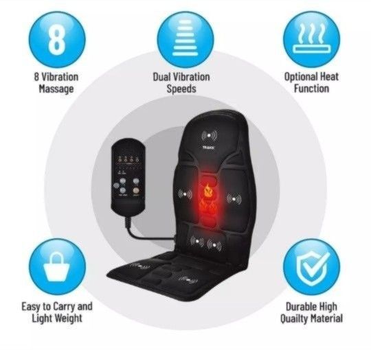 TRAKK Electric Massage Cushion Seat for use in homes, offices, and cars