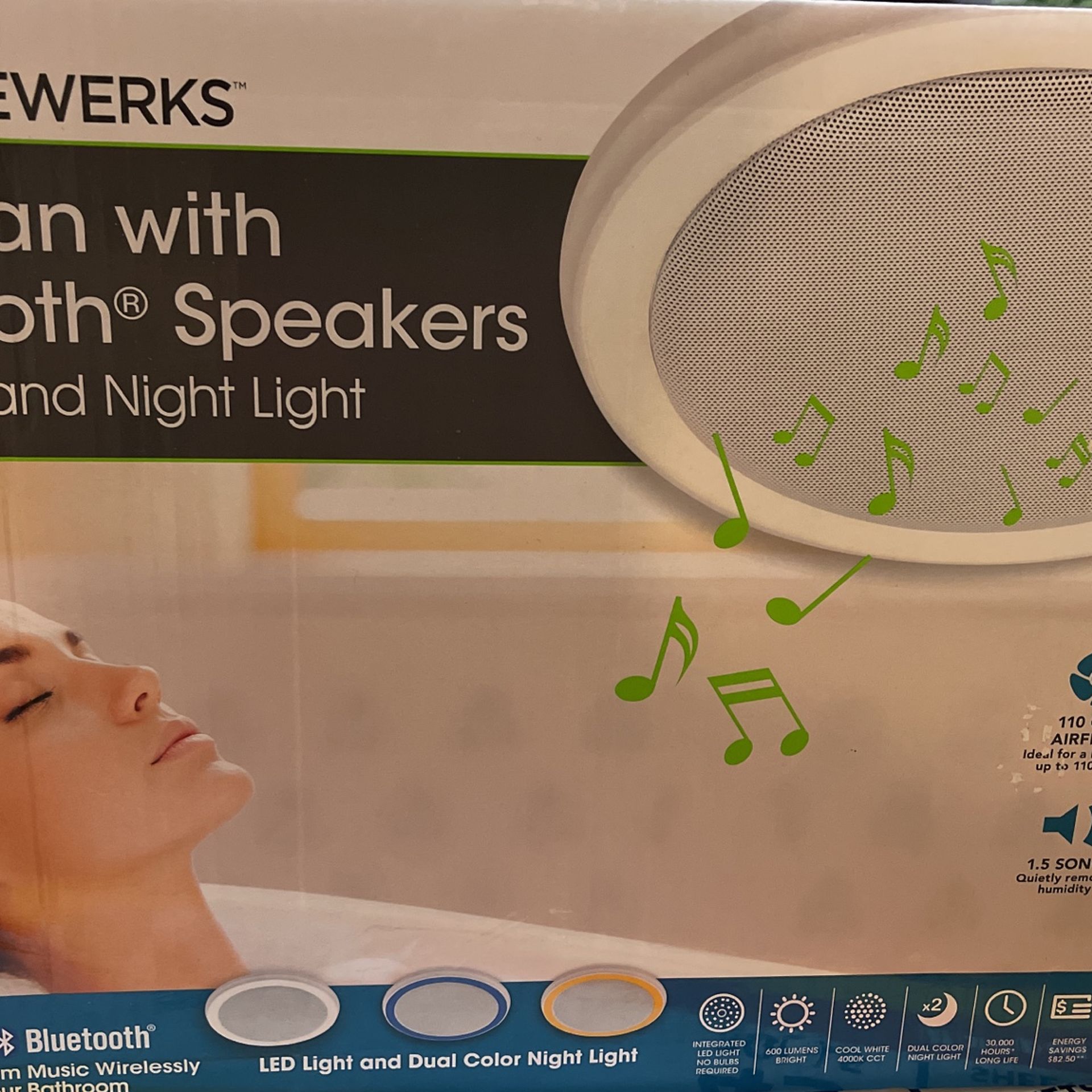 Homeweks Bath Fan With BlueTooth Speaker