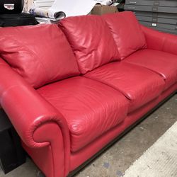 RED LEATHER COUCH