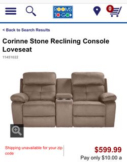 Room To Go Corinne Stone Reclining Console Loveseat for Sale in Clermont FL OfferUp