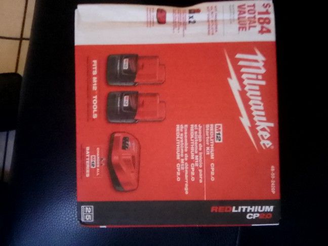 Milwaukee (M12) Red Lithium Batteries (2pack) And Charger 