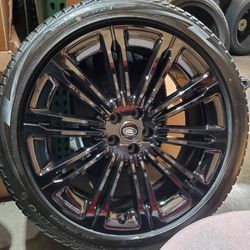 Original OEM 23" Range Rover Black Wheels Rims Tires 