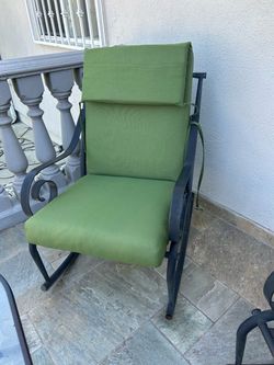 Green Cushion for high-back chair Set of 4
