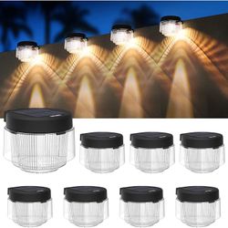 Solar Fence Lights, Solar Deck Lights Outdoor Waterproof Led, Solar Wall Lights Outdoor Decorative for Yard, Front Door, Garden, Patio, Garage, Swimmi