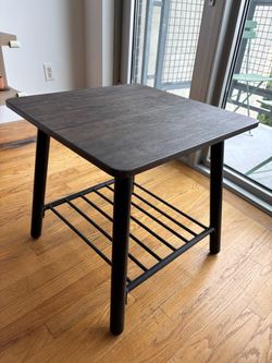 Dark Wood End Table. 19.5” x 19.5 “ x 19.5”