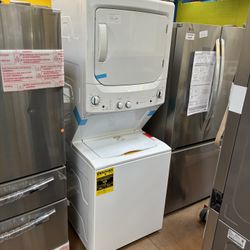 GE electric stacked washer and dryer