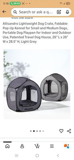 Lightweight Dog Crate, Foldable Pop-Up Kennel for Small and Medium Dogs, Portable Dog Playpen for Indoor and Outdoor Use