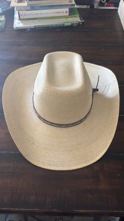Resistol Western Cowboy Hat Genuine Mexican Palm Straw Size 7 1/2