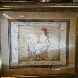 Rooster Matted  Portrait 