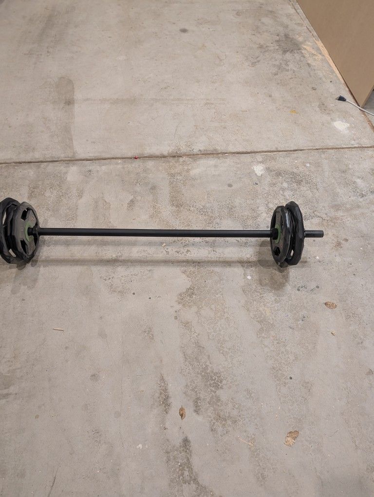 Quick Release Barbell With Plate Weights