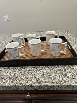 Set of 6 Floral Ceramic Mugs