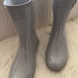 HUNTER GRAY  GLOSSY SHORT RAINBOOTS
