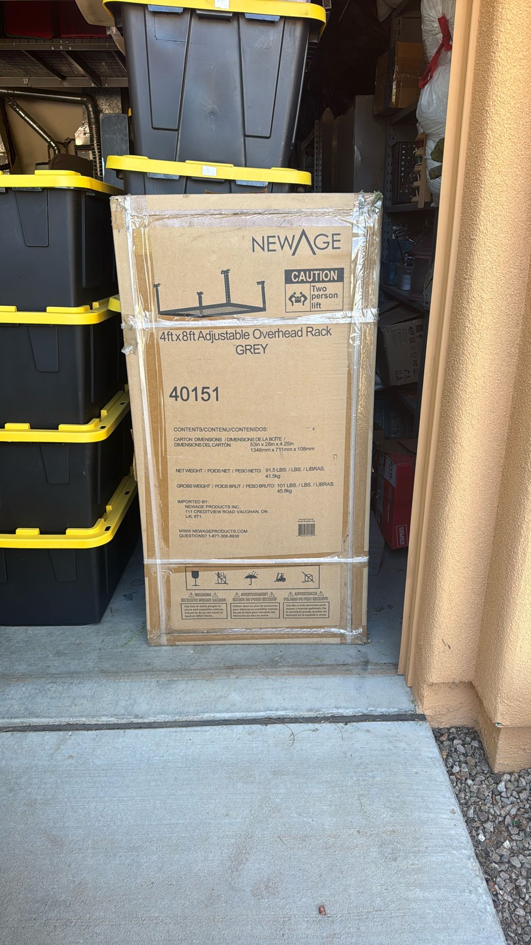  Adjustable Overhead Rack 4ftX8ft Grey In Box Unopened $200