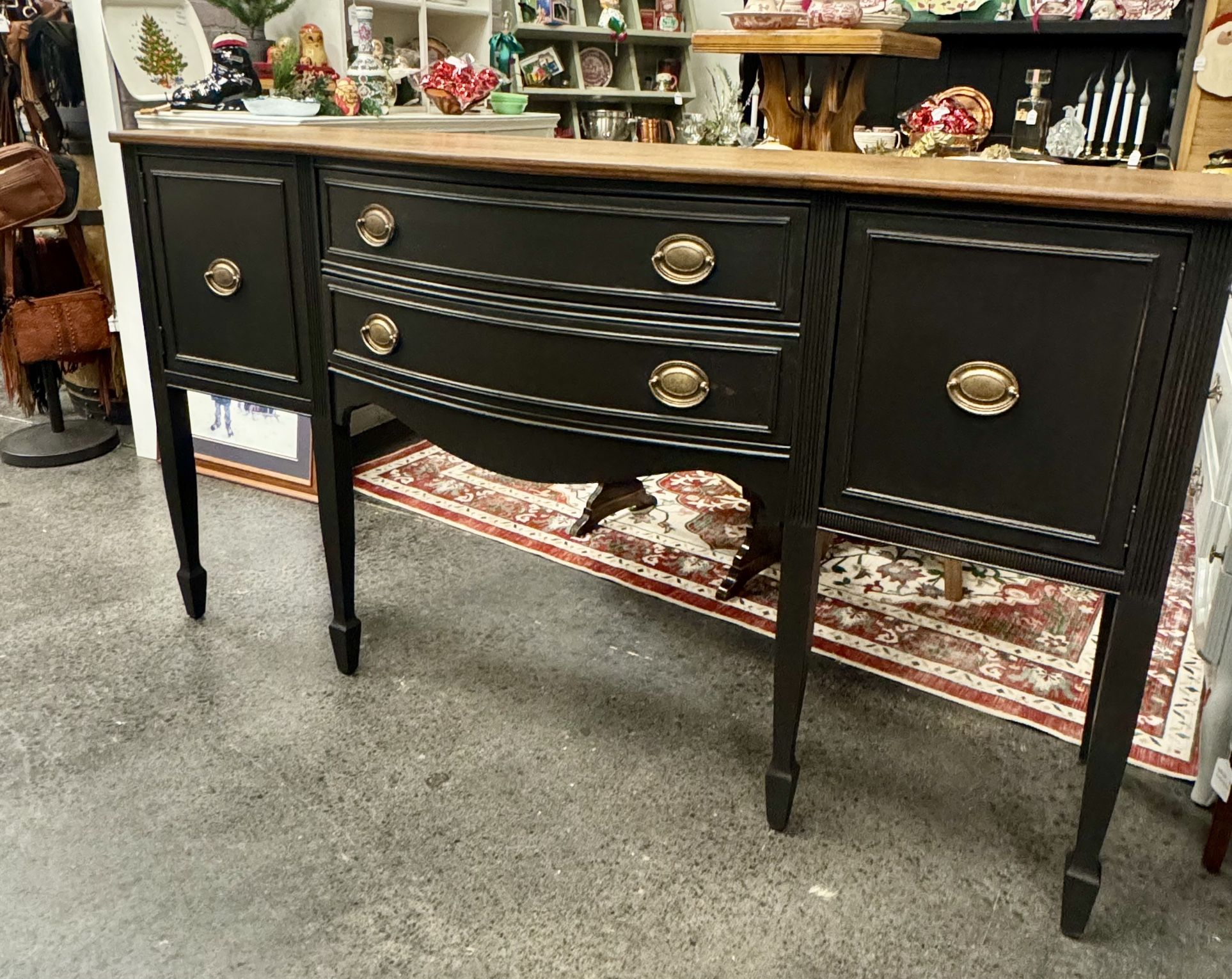 Newly Refinished Black Buffet Table