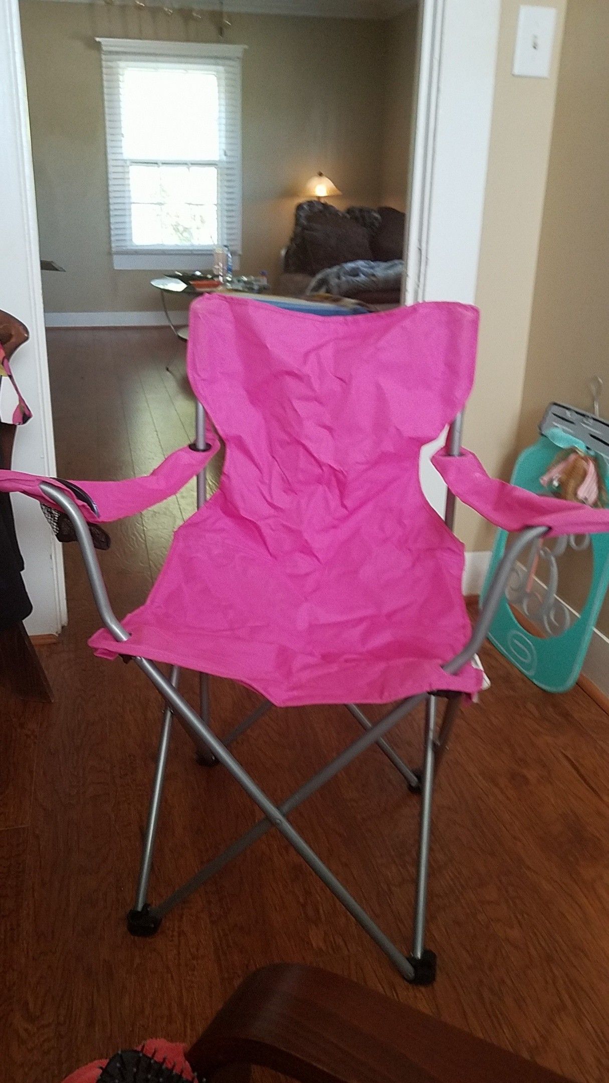Pink folding chair