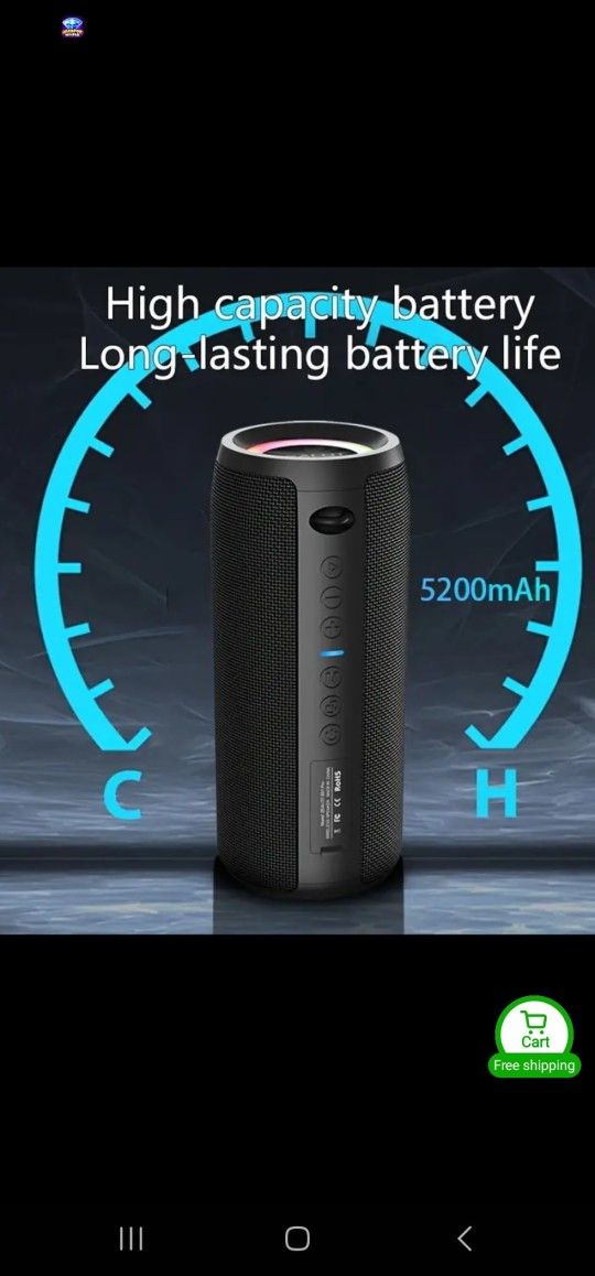 new portable rechargeable Bluetooth speaker 40 watts big battery 5,200ma