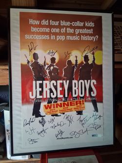 Jersey Boys Broadway Signed Poster Framed
