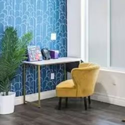 White Desk And Yellow Chair 