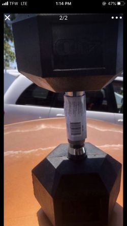 New 35 lb Rubber Hex Dumbbell each comes individually one sold at posting price but can be paired also DB’s Available In 10, 20, 30, 35, 40 lbs