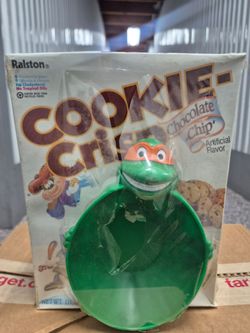 1990 TEENAGE MUTANT NINJA TURTLE Cookie Crisp CEREAL Box Bowl SEALED Vintage New