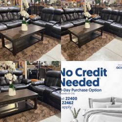 2pc Leather Recliner Sofa Set