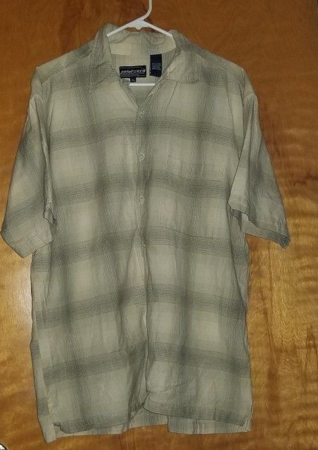 Men's Point Zero Multicolored Plaid Short-Sleeve Button Down Collared Shirt X-Large 