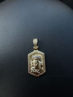 Gold-Tone Jesus Face Religious Pendant
