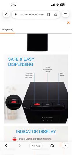 Glacier Bay Black Water Dispenser