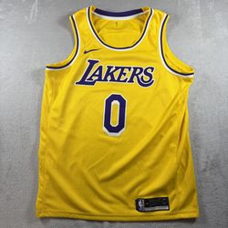 Nike Lakers Jersey Kuzma #0 Men’s Large Yellow Lakers DriFit Swingman #1A