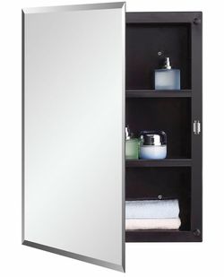Beveled Edge Mirror Medicine Cabinet 16x20