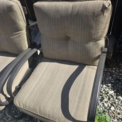 4 Patio Chairs And 2 Center Tables