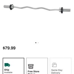 Curl Bar With 2 15 Pound Plates 